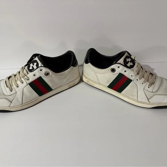 Gucci White Sneakers with Red and Green Accents US 12 - Picture 5 of 14